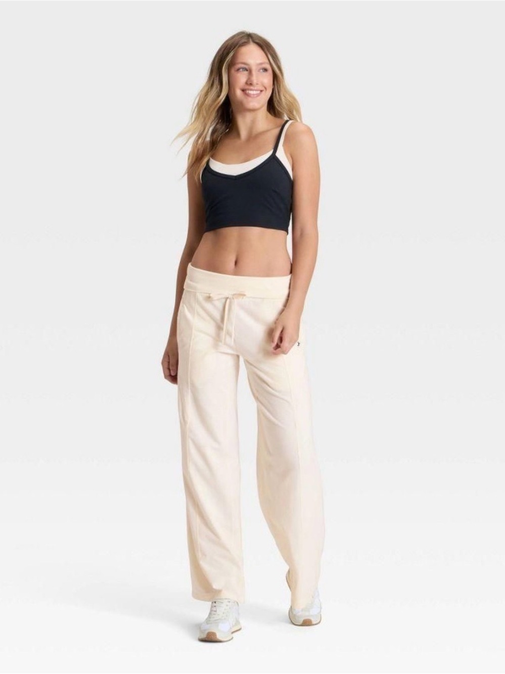 JoyLab Midrise Fold Over Wide Leg Pants NWT Small - Picture 3 of 9